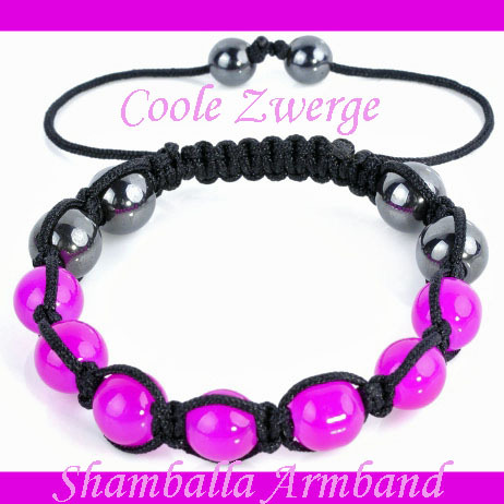 Shamballa Armband pink grau