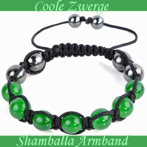 Shamballa Armband grün grau