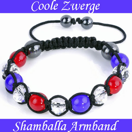 Shamballa Armband blau rot kristall