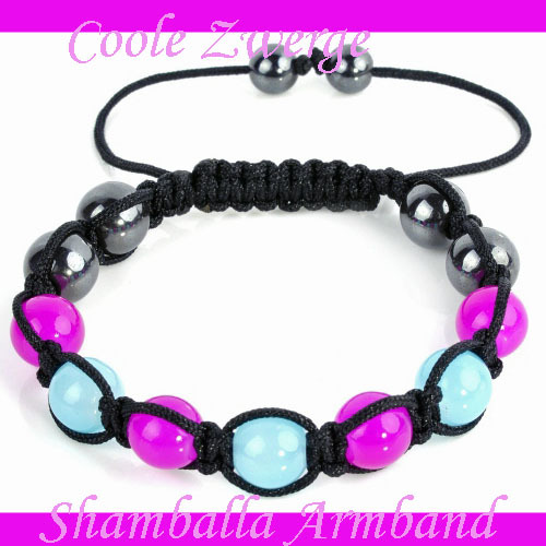 Shamballa Armband pink hellblau