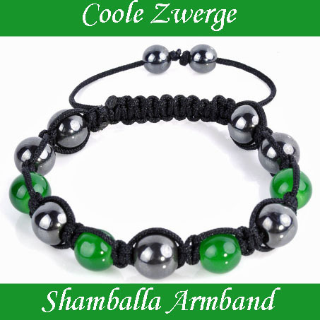 Shamballa Armband grün dunkelgrau
